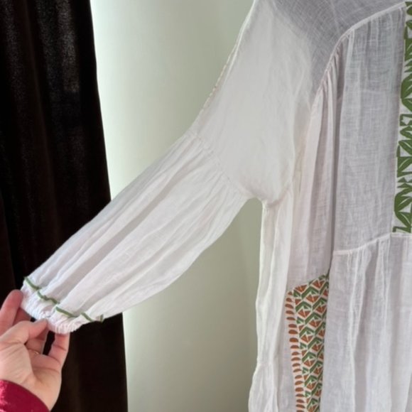 Massimo Dutti Dresses Massimo Dutti Linen Dress Embroidered Size Xl